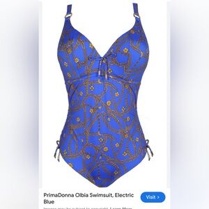 85E- Prima Donna Olbia Blue and Gold Women's Swimsuit